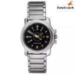 Fastrack 3039SM02 Silver Black Dial Watch For Men